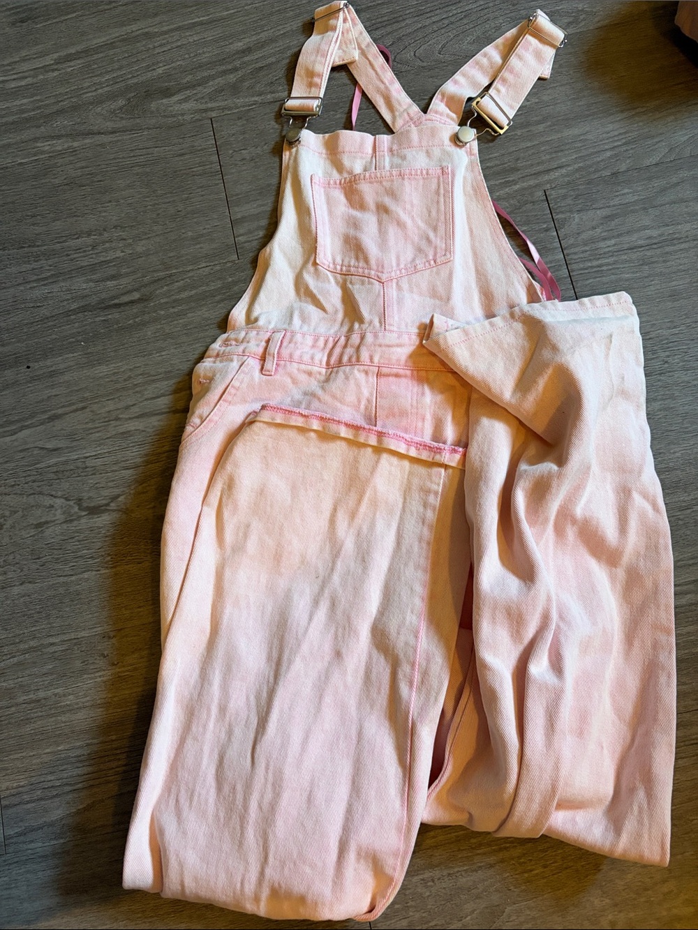Women's Pink Denim Overalls Jumpsuit